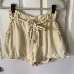 Yellow Linen Shorts